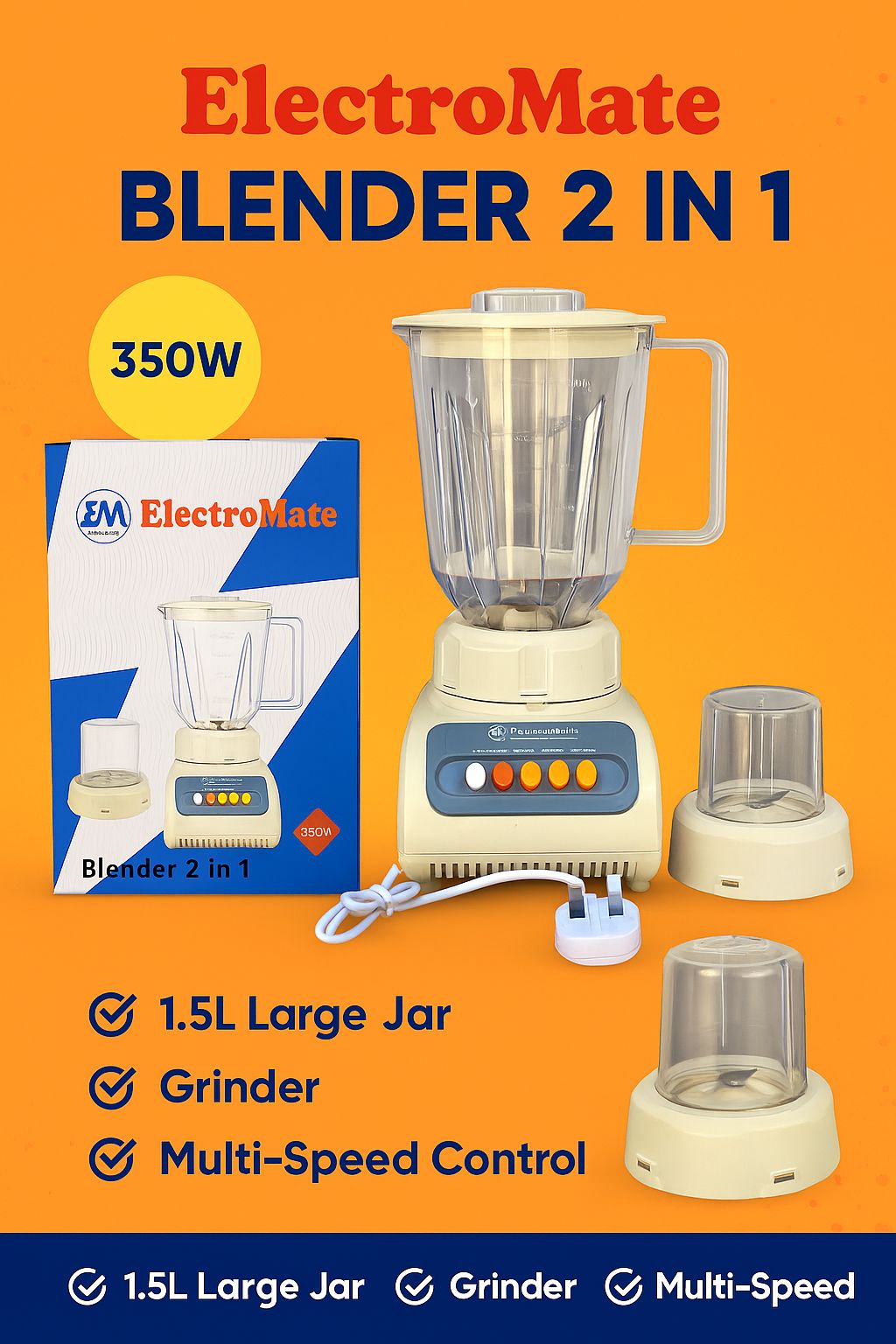 ElectroMate Blender 2-in-1